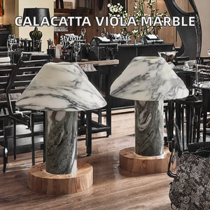 Lámpara de Decoración para el Hogar, Restaurante o Sala de Estar, de Mármol Calacatta Viola Natural Moderno, Acabado Pulido - Product Image 2