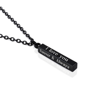 Ti amo desiderare la colonna ciondolo collana di metallo in acciaio inossidabile coppia gioielli festa di compleanno regalo di san valentino - Product Image 3