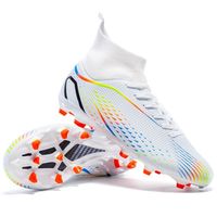Yeni Çok Satan Yüksek Bilekli Futbol Ayakkabıları Unisex Yetişkin Öğrenci Tüm Boyutlarda Çivili/Küçük Çivili Çim Saha Maçı Antrenman PU Kauçuk Spor Ayakkabıları