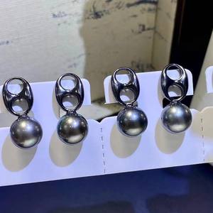 Base para Pendientes de Plata S925 con Perlas, Estilo DIY 2022, para Perlas Redondas de 9-12 mm, Edición Ligera, Modernos - Product Image 1