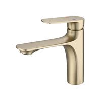 Robinet de lavabo contemporain en acier inoxydable à montage sur plan avec cartouche en acier inoxydable, monocommande, pour salle de bain et chambre à coucher