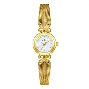 顶级优雅手表钟表礼品闪亮奢华女性石英银金手链表女士锆石水晶钻石手表