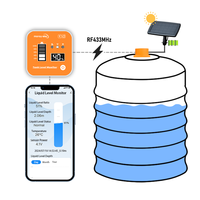 Moniteur de niveau de liquide pour réservoir d'eau Moray ME201RSP Smartlife Tuya APP avec panneau solaire, système sans contact et affichage LED de la température