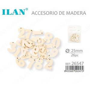 Numeri in Legno ILAN 25mm 26 Pezzi Accessorio per Artigianato - Product Image 3
