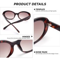 Lunettes de soleil de luxe pour femmes, monture ronde vintage motif écaille de tortue avec protection UV pour la mode estivale