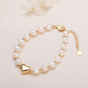 Manufacturer's Direct Supply Zhuji 6mm Heart-Shape Freshwater Jewelry Handmade Simple Temperament Fashion <b>Charm</b> <b>Bracelets</b> - Product Image 4