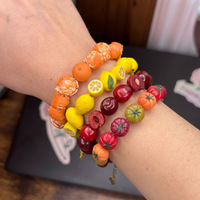 Instagram-stijl plastic hars imitatie fruit kralen armband appel citroen bosbes sinaasappel ketting