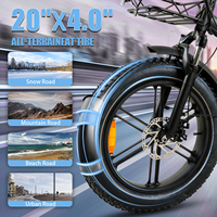 CMACEWHEEL Y20 PRO 250W Roda Belakang Tanpa Sikat Berbahan Aluminium Alloy Ban Lebar Baterai Lithium 48V Sepeda Listrik Lipat untuk Perkotaan dan Salju