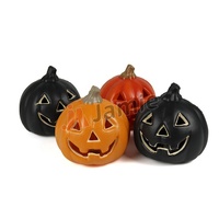 Grandes lanternes LED en plastique HDPE pour décoration de fête d'Halloween, style citrouille et chat noir, 5 pouces, pour intérieur