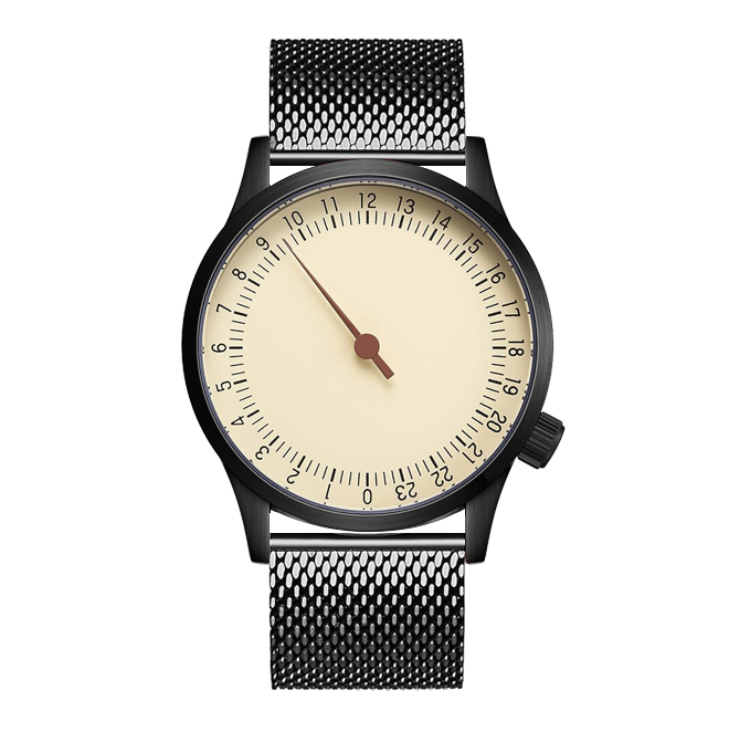 Cadran beige + bande de maille noire