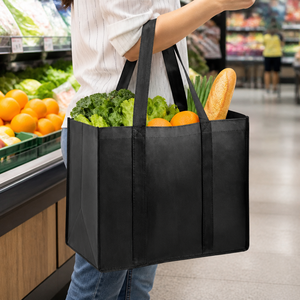 Sac fourre-tout pliable en non-tissé, grand format, réutilisable, à motif uni, personnalisable par transfert thermique, pour les courses, les voyages en plein air, SH - Product Image 2