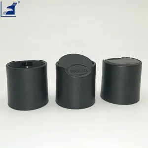 24mm matte black plastic disc press top cap for cosmetic