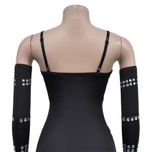 Vestido Corto de Lujo con Bordado de Marca Famosa, Diseño de Diamantes, para Fiesta, Club, Moda Femenina, Sexy, con Cinturón y Guantes - Product Image 6