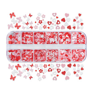 Día de San Valentín Nail Art Glitter Lentejuelas Holográfico Rosa Corazón Mariposa Flor Diseño Acrílico Decoración de uñas <span class=keywords><strong>Manicura</strong></span> - Product Image 5