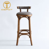 Tabourets de bar modernes rembourrés en bois de 35 pouces pour comptoir commercial, vente en gros, durables pour la maison et la salle à manger