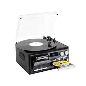 Tourne-disque multifonctionnel avec radio AM/FM, lecteur <span class=keywords><strong>CD</strong></span>, lecteur de cassette, lecteur BT, haut-parleurs intégrés, phonographe <span class=keywords><strong>vinyle</strong></span> - Product Image 5