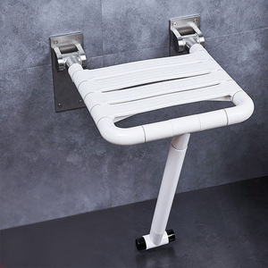 Thickness Bathroom <b>Folding</b> <b>Stool</b> 150 Kg Load Capacity Non Slip Shower Seat For Seniors Safety Armrest Support - Product Image 2