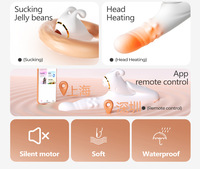 Vibromasseur double tête en silicone pour stimulation du point G et clitoridienne, avec fonctions de succion et de poussée, modulaire et détachable, pour femmes