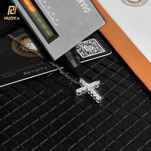 Bijoux fins, pendentif <span class=keywords><strong>croix</strong></span> en argent sterling 925, moissanite, diamant complet, or blanc, pendentif <span class=keywords><strong>croix</strong></span> chrétienne Jésus, collier - Product Image 2