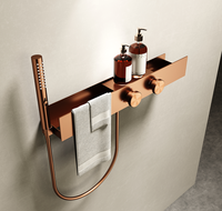 Nouvelle Collection 2026 : Ensemble de Douche Mural Luxe Effet Or Rose Brossé 3 Modes avec Pommeau Pluie – Kit Complet