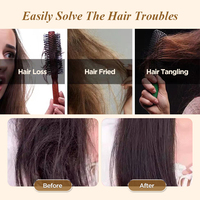 Ensemble de brosses à cheveux compactes avec logo personnalisé peigne à raie pour cheveux bouclés naturels noirs pour démêler les cheveux longs épais et droits humides