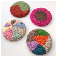 Coquille de palourde personnalisée motif perle poinçon aiguille sous-verres de boisson broderie tufté tasse tapis sous-verre pour la décoration intérieure