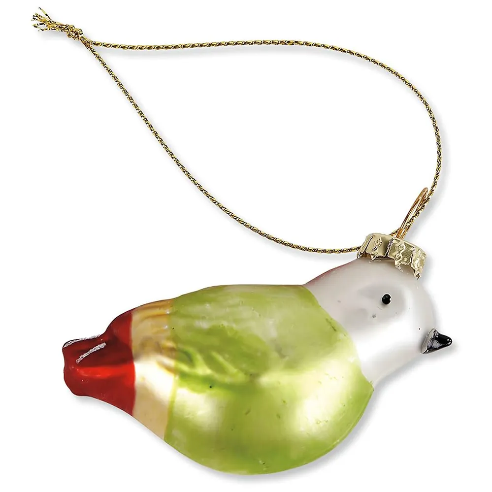 زينة عيد الميلاد الجديدة من الزجاج المنفوخ على شكل طائر ملون تستخدم لتزين شجرة عيد الميلاد على شكل طائر صديقة للبيئة
