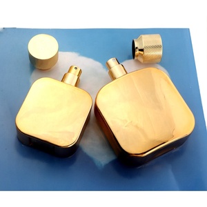 Vaporisateur de parfum en or plaqué personnalisé haut de gamme 50ml 100ml flacon de parfum en or carré avec bouchon <span class=keywords><strong>Zara</strong></span> - Product Image 5