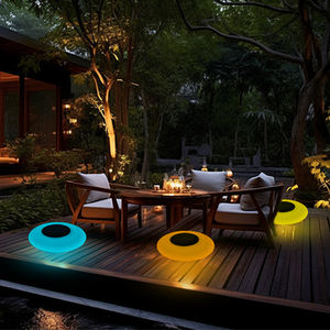 Impermeable RGB LED <span class=keywords><strong>Solar</strong></span> Jardín Lámpara <span class=keywords><strong>Bola</strong></span> plana <span class=keywords><strong>Solar</strong></span> <span class=keywords><strong>Bola</strong></span> plana para jardín Piscina Patio Paisaje - Product Image 1