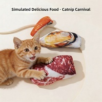 Jouets à mâcher en peluche à la catnip en gros, motifs de saumon simulé, pour le nettoyage des dents et le développement de l'intelligence, sans danger pour les animaux, en stock