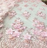 Tela de Tul Bordada con Apliques de Flores 3D y Cuentas, Ecológica, de Alta Calidad, para Vestidos de Novia, Venta al Por Mayor