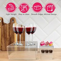 Support en acrylique à 5 côtés avec couvercles et séparateurs amovibles Risers d'imbrication pour présentoir de nourriture transparent Risers de buffet avec fond creux