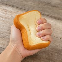 Jouet Squishy Pain de mie à remontée lente, Balle anti-stress réaliste en forme de tranche de pain, Jouet sensoriel doux pour enfants et adultes, idéal pour le bureau