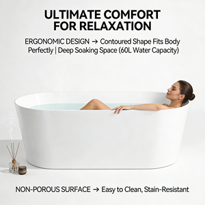 Bañera <span class=keywords><strong>de</strong></span> Hidromasaje Moderna Independiente para <span class=keywords><strong>Baño</strong></span>, Bañera <span class=keywords><strong>de</strong></span> Superficie Sólida para Interiores, para Uso Doméstico y en Hoteles, para Adultos - Product Image 4