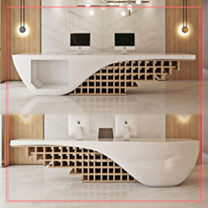 Modern Creative FRP Art Reception Desk Customized for Office Lobby Check-In Counter - Product Image 1