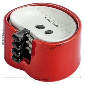 Juego de Tazones de Cerámica con Forma de Manzana para Salsas, Plato Creativo para Salsa de Soya e Ingredientes Secos, Tazones para Servir en Casa, Accesorios de Cocina, Regalos - Product Image 3