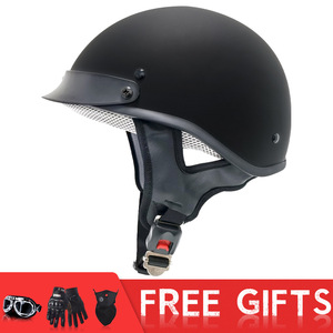 <span class=keywords><strong>Casque</strong></span> de moto électrique rétro pour homme et femme, demi-<span class=keywords><strong>casque</strong></span> avec design d'été, certifié DOT/CCC - Product Image 3