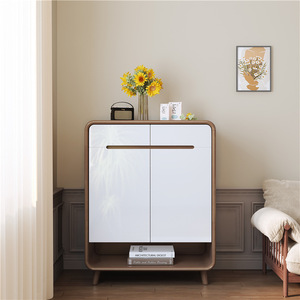 Shoe <b>Cabinet</b> Solid Wood Large Capacity Storage Entryway Foyer <b>Cabinet</b> Double Door Home Use Durable - Product Image 4