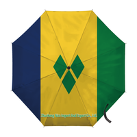 Parapluie pliant avec drapeau du Suriname, ouverture et fermeture automatiques, parapluie compact, portable, grand format, pour la protection contre la pluie, résistant au vent