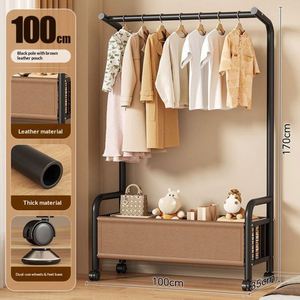 Porte-manteau mobile double tringle avec étagères de rangement double niveau, multifonctionnel, pour vêtements et accessoires - Product Image 6