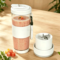 Mixeur à smoothies rechargeable USB 6 lames, 500 ml, broyeur de glace, 18000 tr/min, 4000 mAh, personnalisable en usine, portable pour extérieur et salle de sport