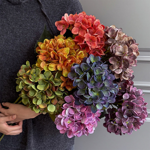 Flores Artificiales de Hortensia de Seda <span class=keywords><strong>Baratas</strong></span> de Fábrica M-1024, <span class=keywords><strong>Hortensias</strong></span> Moradas, Blancas y Azules para Decoración del Hogar, Bodas y Fiestas - Product Image 1
