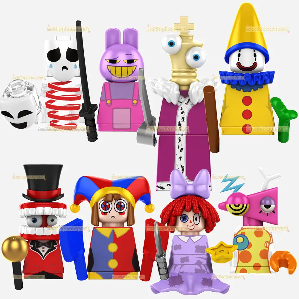 TP1015 Cartoon Anime Gangle Caine Bubble Pomni The Amazing Digital Circus Kids Educational Building Block Figure Plastic Toy