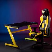 Meja Gaming Logam dengan Lampu RGB dan Remote Control, Desain Ergonomis yang Dapat Disesuaikan untuk Penggunaan di Rumah, Kantor, dan Komputer