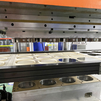 Vier Station Volautomatische Pp Food Box Fruitbak Container Vacuümvormende Machine