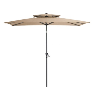 Metal marco de protección solar jardín Garden <span class=keywords><strong>Cafe</strong></span> restaurante al aire libre mesa de té paraguas con doble cubierta - Product Image 1