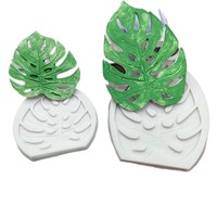 Moule en silicone 3D motif feuille de tortue et feuille de bambou, pour décoration de gâteaux et bonbons, résistant aux hautes températures