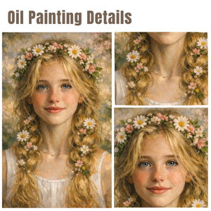 Peinture à l'huile à partir de <span class=keywords><strong>photo</strong></span>, portrait peint à la main, <span class=keywords><strong>effet</strong></span> peinture à l'huile, portrait féminin personnalisé, cadeau pour elle, cadeau d'anniversaire - Product Image 2