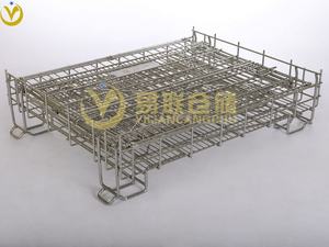 Boîte de rangement en fil d'acier <span class=keywords><strong>Cage</strong></span> à papillon avec roues Cages de stockage empilables en entrepôt - Product Image 4