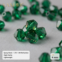 Perles Bicones Facettées en Strass de Tourmaline en Résine Époxy, Perles Libres avec Trou pour Chanvre, Ramie, Jute, Tissu Duck, Tissu Cambric et Calico